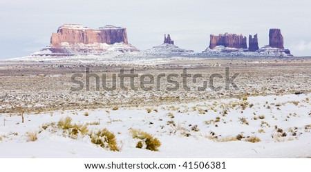 Monument Valley National Park in winter, Utah, Arizona, USA