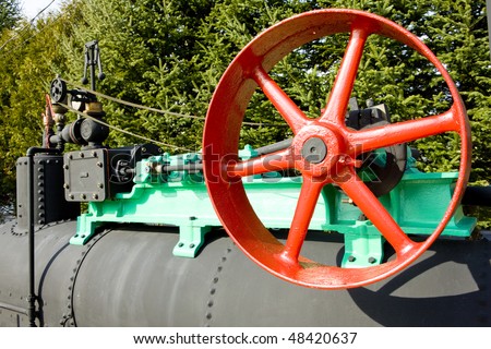 detail of steam machine, New Hampshire, USA