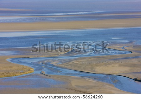 low tide at Mont-Saint-Michel, Normandy, France