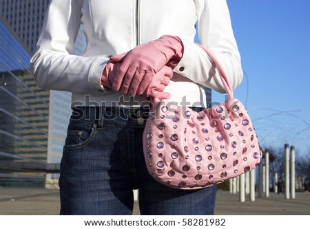 hands with handbag