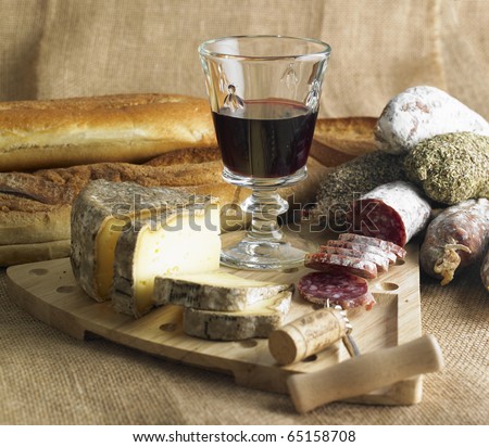 still life with red wine