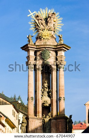 baroque column of Saint Trinity, Saint Trinity Square, Banska Stiavnica, Slovakia