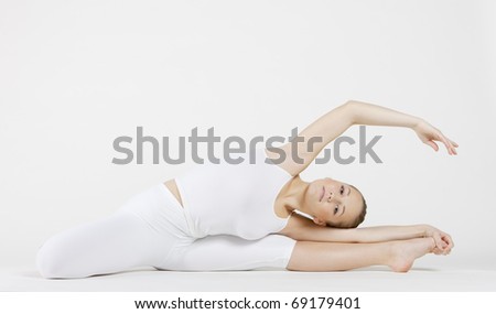 ballet dancer doing stretching