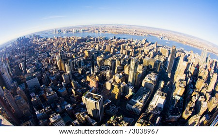 view of Manhattan from The Empire State Building, New York City, USA