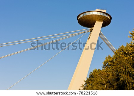 New Bridge with restauran on the tower, Bratislava, Slovakia