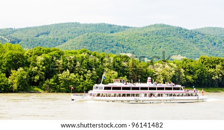 cruise ship on the Danube river, Wachau, Lower Austria, Austria