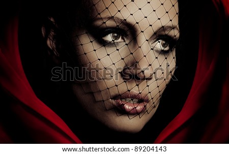 portrait of beauty face in dark  background