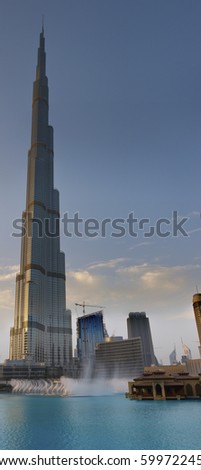 DUBAI, UAE - APRIL 11: The Burj Khalifa, tallest building in the world, taken on April 11, 2010 in Dubai.  The observation deck and viewing platform on the 124th floor is now open to the public.