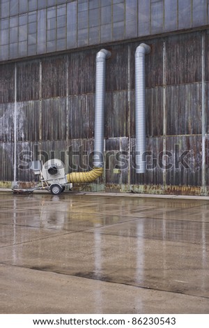 plane hangar in wet weather#3