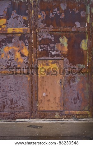 rusty door of a plane hangar