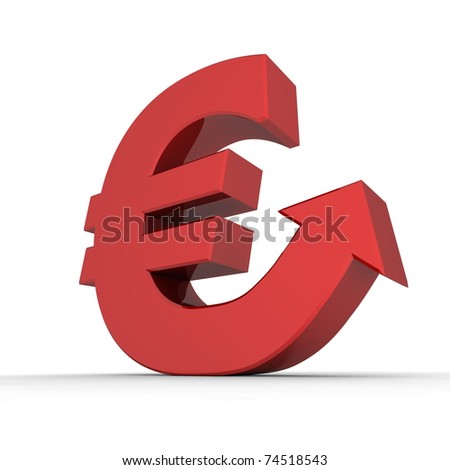 red euro sign. stock photo : glossy red euro