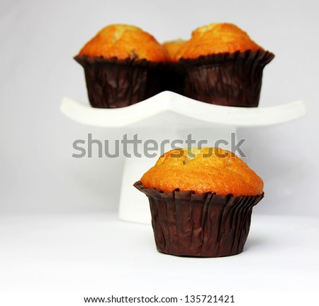 Selection, variety  of muffin type fairy cakes or cup cakes