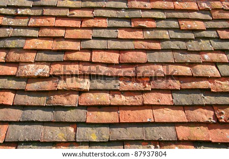 Antique roof terracotta tiles