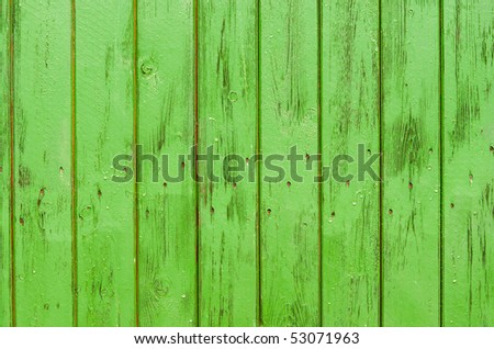 Green wood background. Close-up view of old wood wall colored in green 