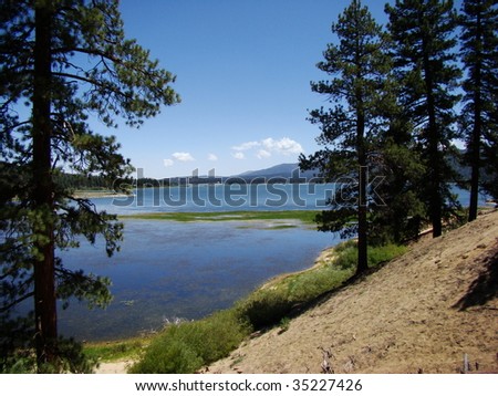 Summer Day at the Lake in the Southern California Mountains of Big Bear Lake