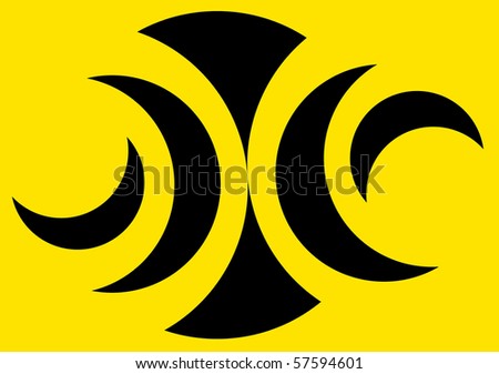 stock photo Black and Yellow Moon Abstract
