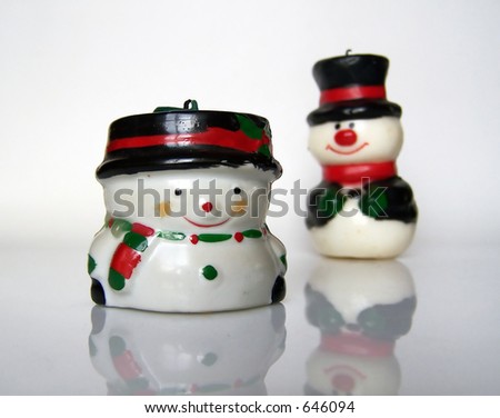 Two happy snowmen
