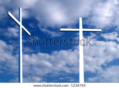 Two white crosses