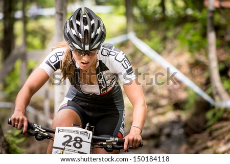 MONT STE-ANNE, QUEBEC, CANADA - August 10: Cross Country Women Elite, 19th place, CAN - PICHETTE AndrÃ?Ã?Ã?ÃÂ©anne, UCI World Cup on Aug. 10, 2013