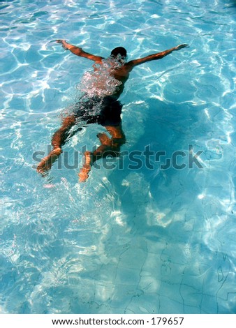 Swimmer at swimming pool