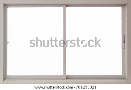 Clear Interoir Standless Steel Window Background, Isolated Closed Windows View for Design