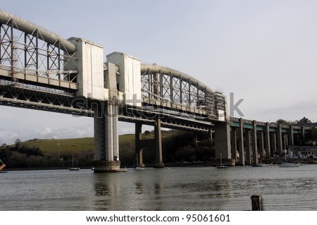 Brunel Railway bridge at Saltash Cornwall UK under repair