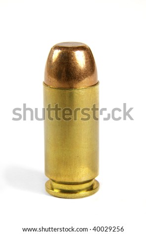 40 Cal Bullet. stock photo : .40 caliber