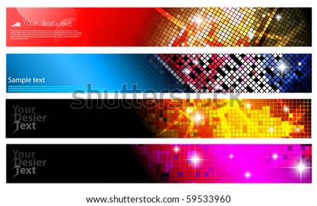 Set Of Horizontal Banners | Party Collection. Vector Illustration 