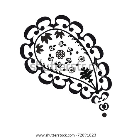 Black And White Paisley Abstract Stock Vector Illustration 72891823
