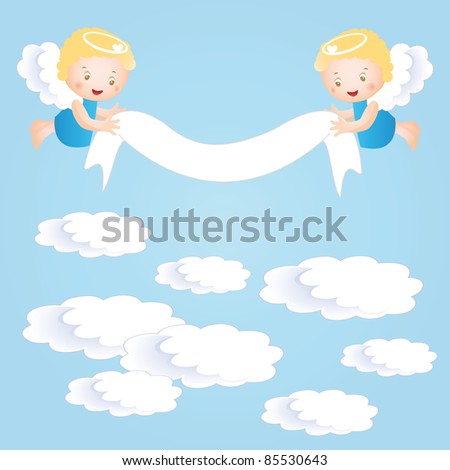 Baby baptism background with small angel