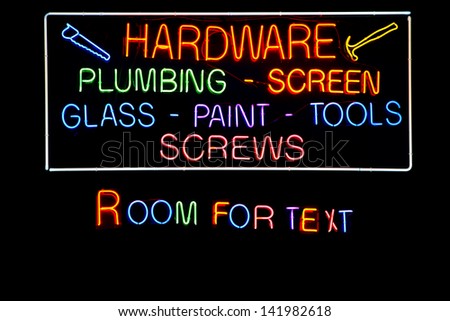 Neon Signs, letters, words, and symbols isolated on black of various colors. Neon Letters and Words are easily copied and pasted into your own words or phrases for ease of use. all generic neon signs