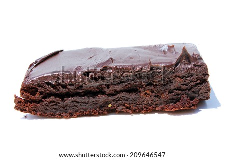 Genuine Medical Marijuana Chocolate Brownie, aka medical cannabis brownies, Pot Brownies or edibles.  Isolated on white with room for your text. Medical Edibles are a good alternative to smoking