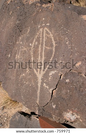 New Mexico Petroglyph  carved in a rock perhaps 2000-3000 years old