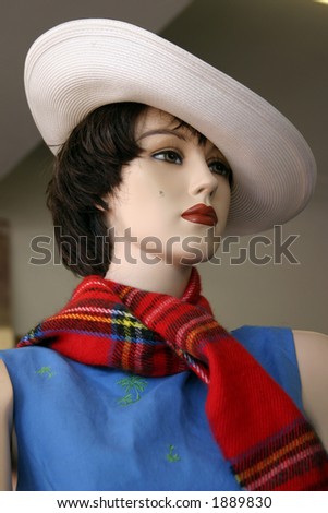 a vintage mannequin in a second hand store