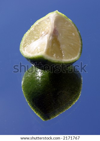 fresh cut lime wedge \