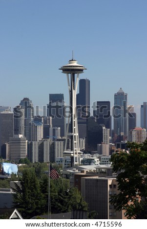 downtown seattle skyline as seen from kerry park on queen anne hill