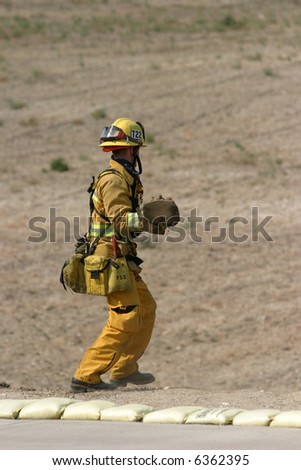Firemen in action series Firemen in Portola Hills California, keeping the fires from starting here