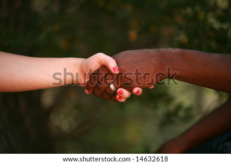 Black And White People Shaking Hands. house Black People and White