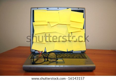 lots of blank sticky notes on a computer screen