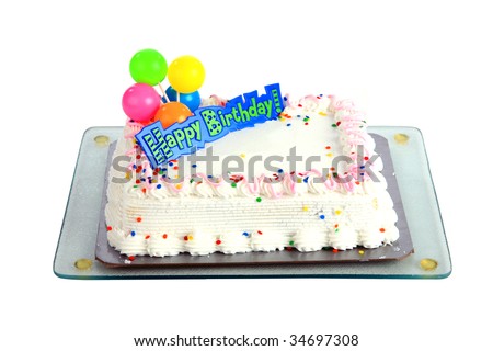 birthday cake symbol. Color of text- Any Symbols?- Where?- Birthday Cake with Candle.