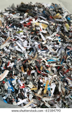 Shredded paper, shredded checks, credit cards and other sensitive information and more to prevent identity theft
