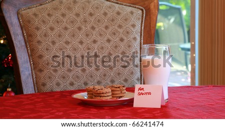 Cookie and Milk left out for Santa Claus on Christmas Eve