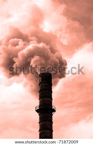 Smokestack Polluting the Air causing GLOBAL WARMING with CO2 Gas