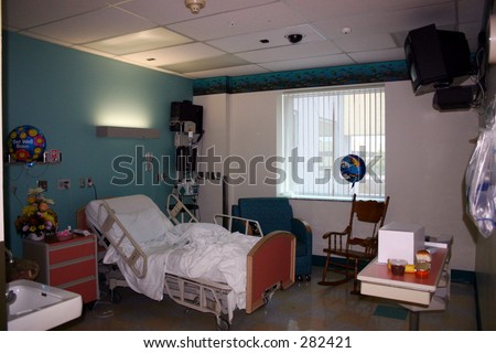 psychiatric hospital room. stock photo : A Hospital Room.