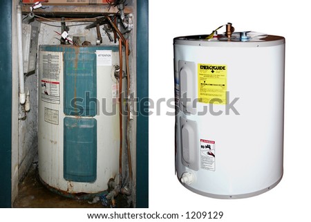 Two water heaters: Old-New,\