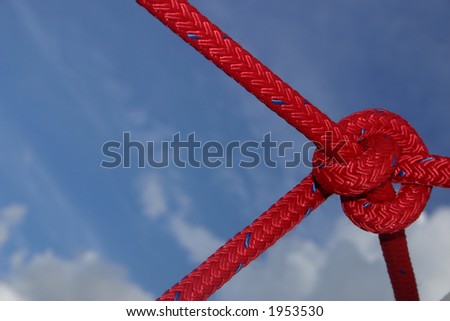 Knot on a red rope.