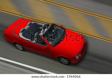 Convertible Car - Red. All Logos and names deleted. Clipping Path.