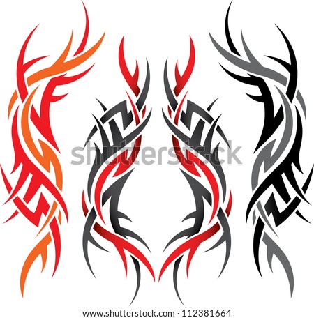 Gothic Designs set of gothic patterns of different colors on a white background Gothic Designs set of gothic patterns of different colors on a white background