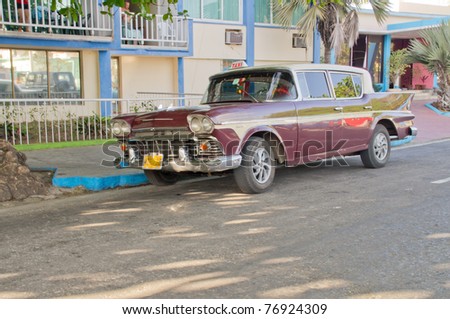 HAVANA, CUBA - FEB 15: Vintage/Classic American Cars in use on February 15, 2011 in Havana, Cuba.  Cubans have held on to vintage automobiles for many decades due to limited access to new cars.