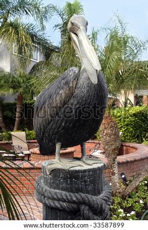 Pelican Metal Statue